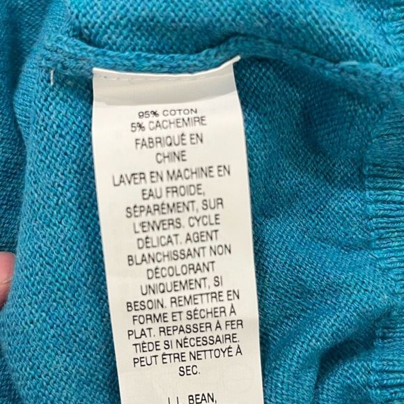 L.L. Bean Cotton/Cashmere Zip Sweater Blue Mens Size: Medium - Picture 4 of 5